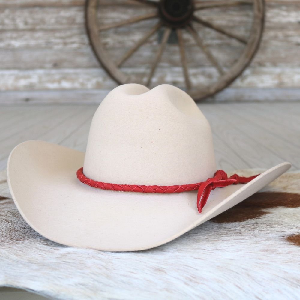 Red Braided Leather Hat Band – Willow Lane Hat Co display picture 1
