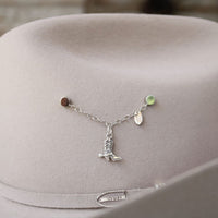 Sterling silver boot charm on charm necklace chain with small dangling details