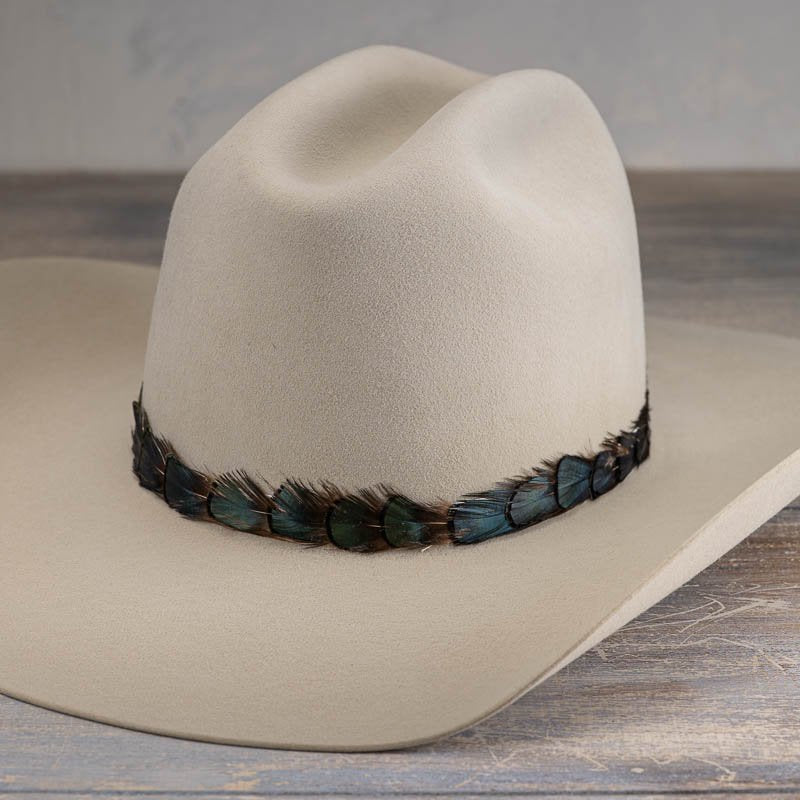 Iridescent Green Feather Hat Band - Ridge – Willow Lane Hat Co.