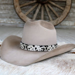 Mini Cow Print Leather Hat Band - Bessie