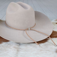 Tan Braided Leather Hat Band