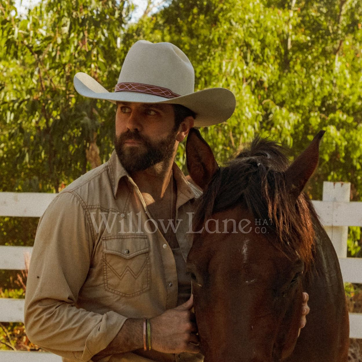 Brown Boot Stitch Leather Hat Band