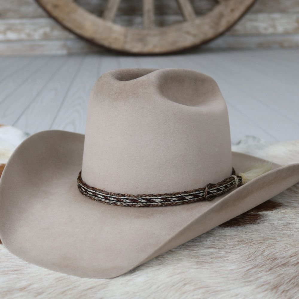 Genuine Horsehair 5 Strand Braided Hat Band with Single Tassel - Paint