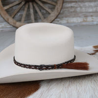 Genuine Horsehair 5 Strand Braided Hat Band with Single Tassel - Duster