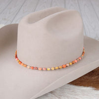 Chunky Orange Stone Hat Band - Terracotta