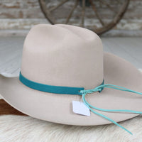 Leather Hat Band – Aqua