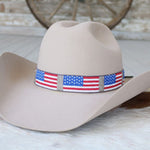 American Flag Beaded Hat Band
