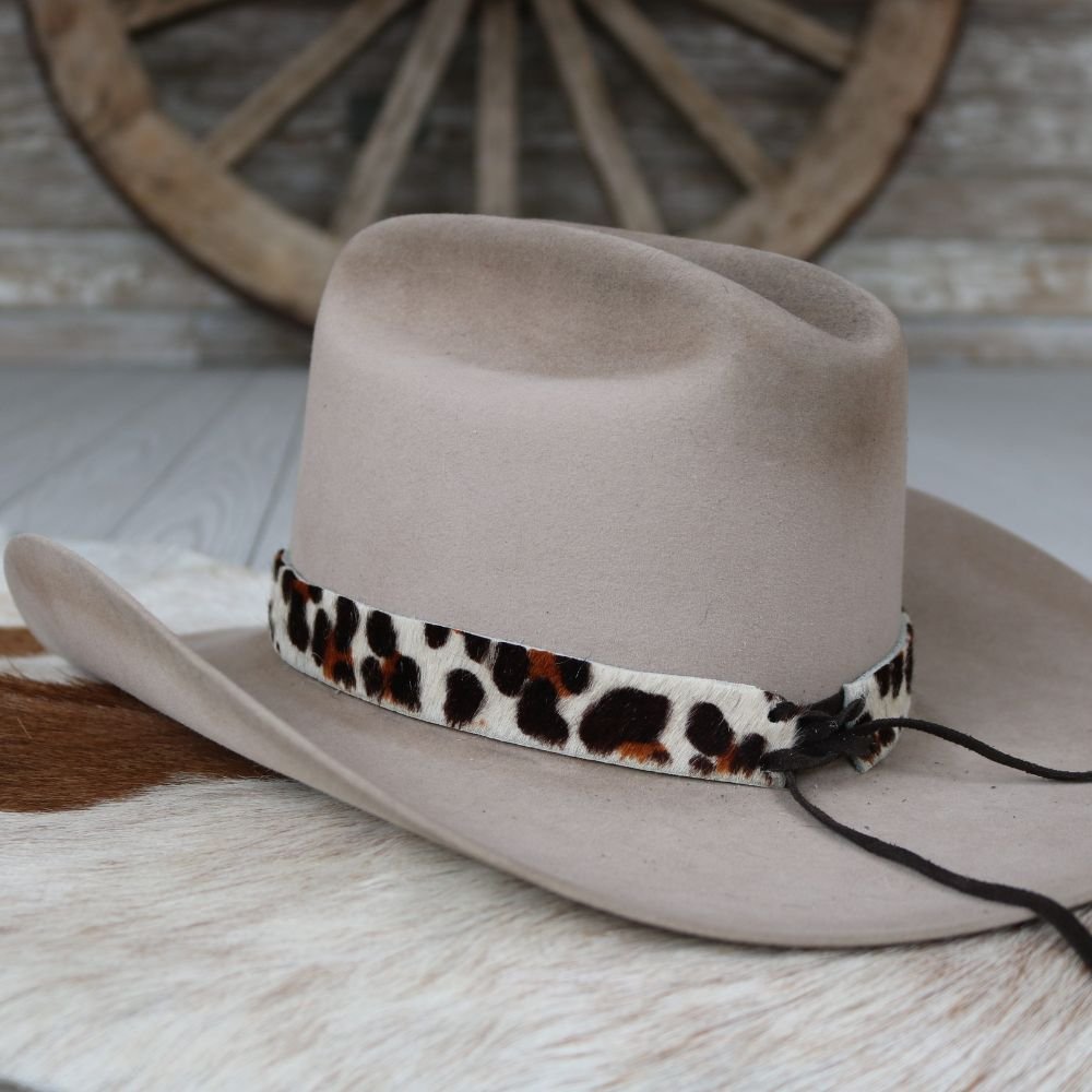 Leopard Print Leather Hat Band - Calico