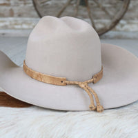 Tan Ostrich Leather Hat Band