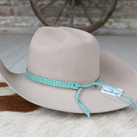Leather Hat Band – Mint Croc