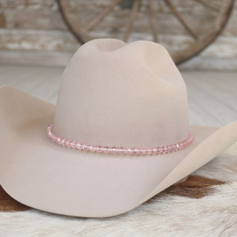 Light Pink Glass Beaded Hat Band