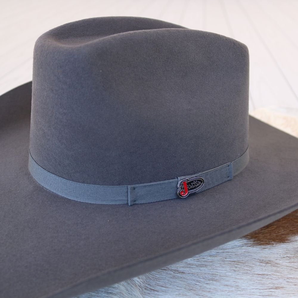 Justin Owen 2X Smoke Cowboy Hat Wool Felt Brick Crown Western Hat