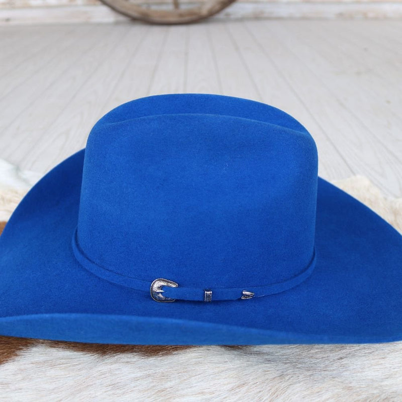 Serratelli Royal Blue Cowboy Hat 7” Serratelli Blue Wool Cowboy Hat – Willow Lane Hat Co main image 2