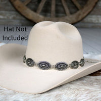 Antiqued Oval Concho Hat Band - Briscoe
