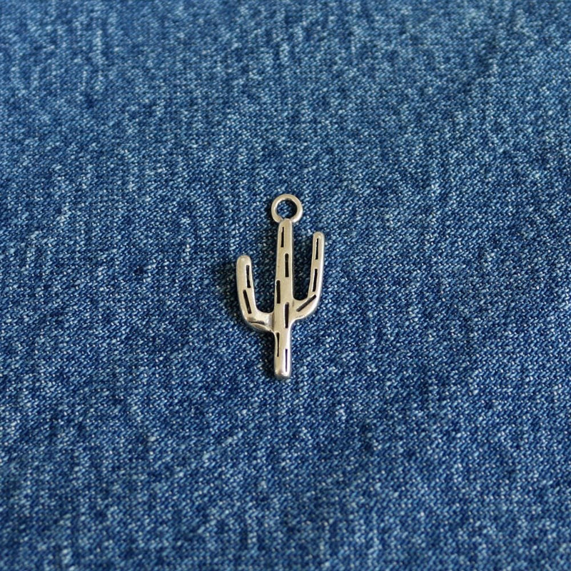 Cactus Charm Sterling Silver