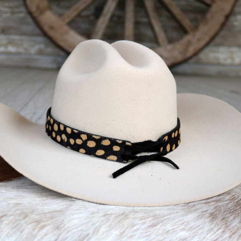 Gold Spotted Leather Hat Band - Dottie