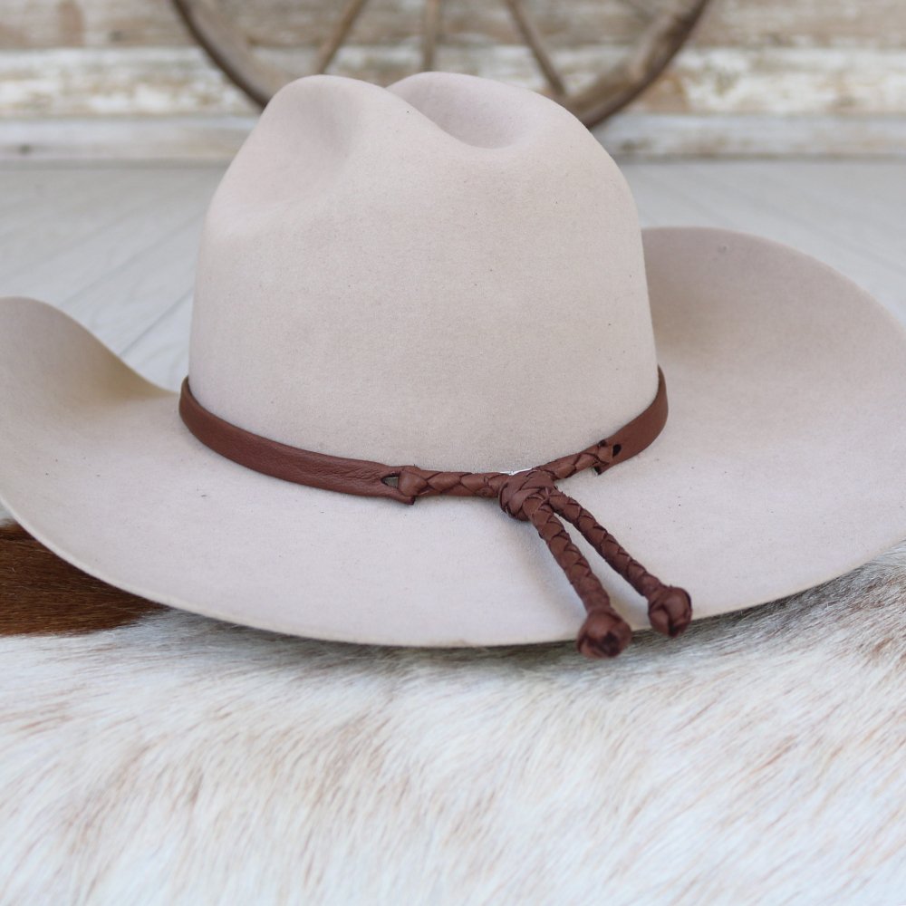 Dark Brown Deerskin Leather Hat Band