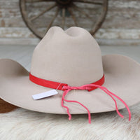Leather Hat Band – Bright Red