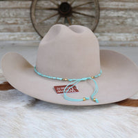 Aqua Blue Shell Hat Band - Remy