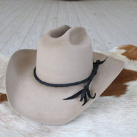 Black Braided Leather Hat Band