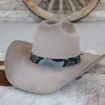 Grey Snake Print Leather Hat Band