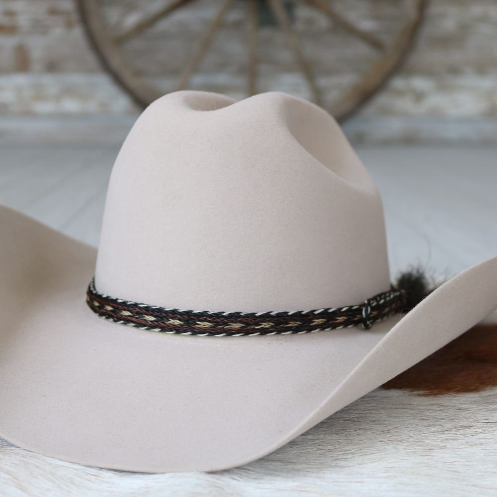 Genuine Horsehair 5 Strand Braided Hat Band with Single Tassel