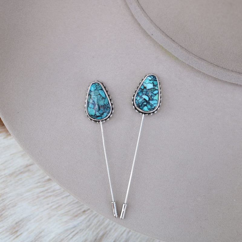 Blue Matrix Hat Pin