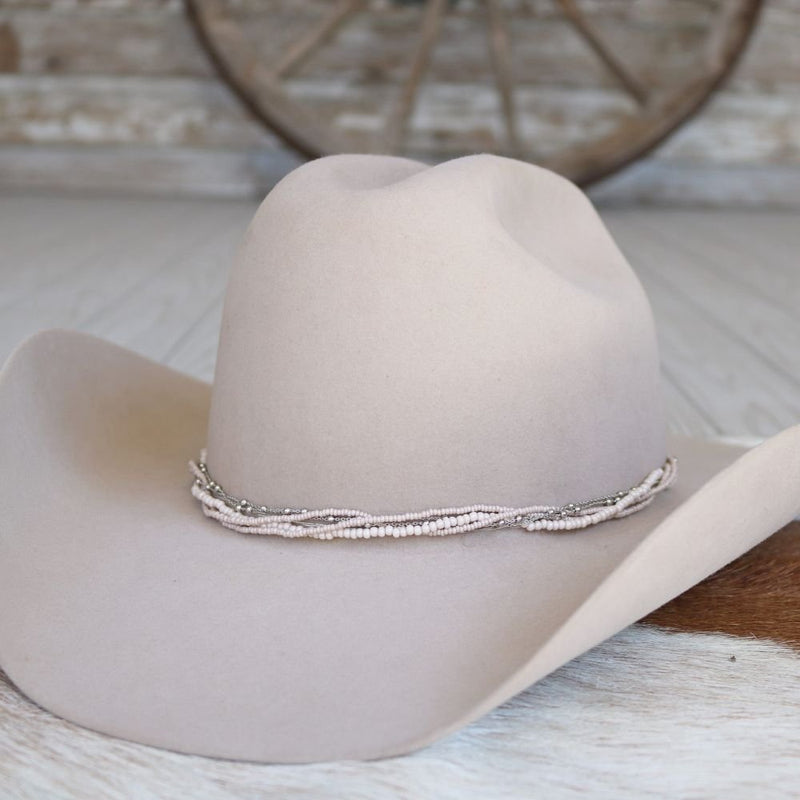 Cream Multi-Strand Beaded Hat Band – Willow Lane Hat Co display picture 1