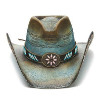 Women's Straw Cowboy Hat | Stampede | Blue