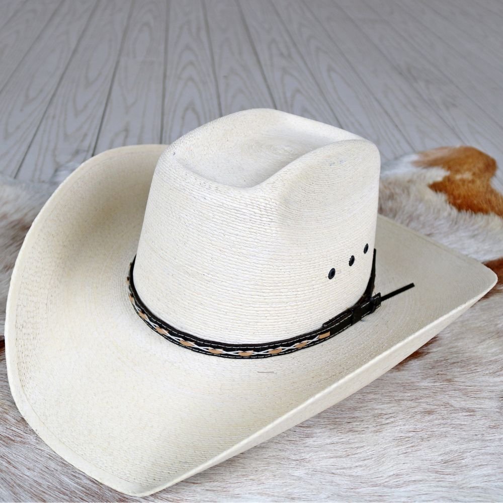 Stetson Square Palm Leaf Cowboy Hat Brick Crown