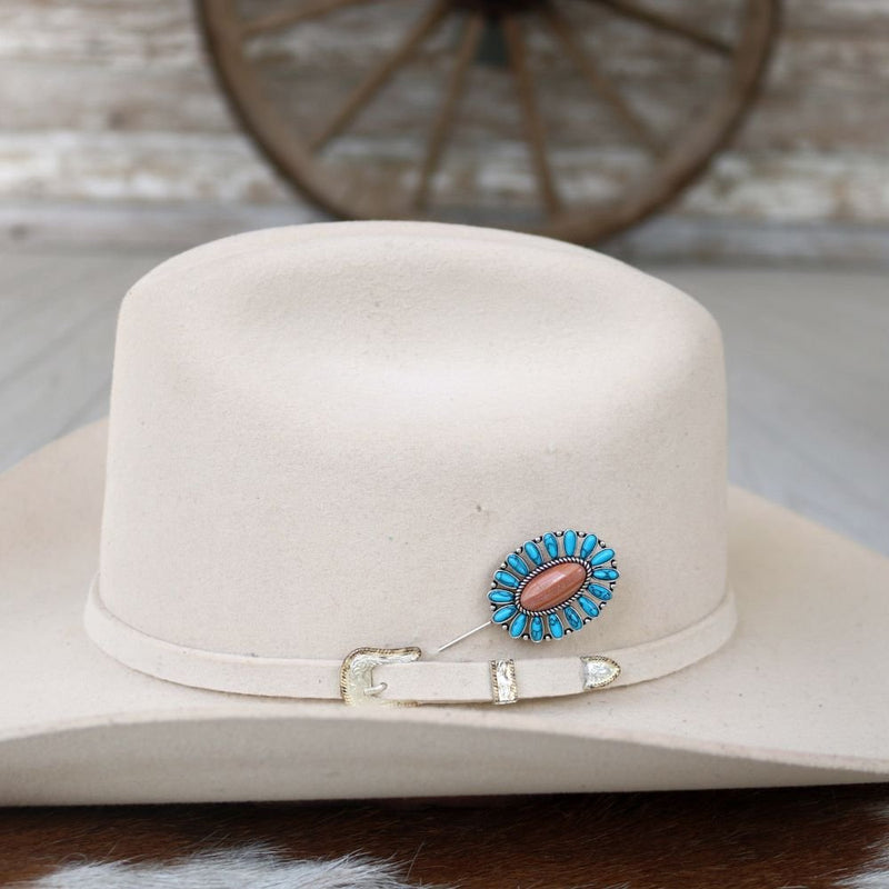Oval Stick Hat Pin - Desert Flame