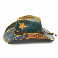 Patriotic Straw Cowboy Hat | Stampede | American Flag