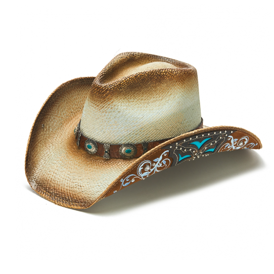 : Old Stone Straw Cowboy Cowgirl Hat for Men/Women