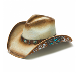 Women's Straw Cowboy Hat | Stampede | Silver Conchos