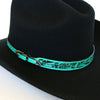 Hat Bands | Teal Embossed Leather