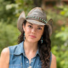 Women's Straw Distressed Cowboy Hat | Stampede | Turquoise Stone Band