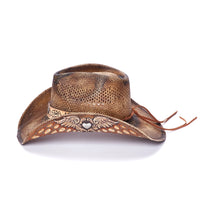 Women's Straw Cowboy Hat | Stampede | Angel Wing Design