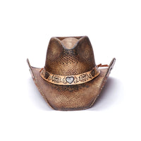 Women's Straw Cowboy Hat | Stampede | Angel Wing Design