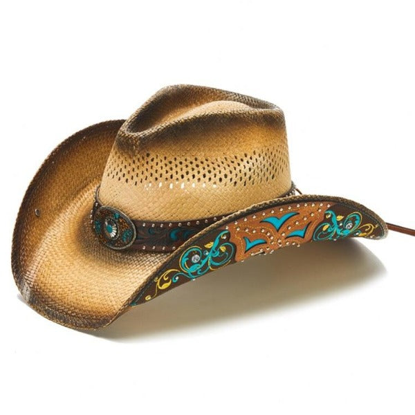 Women's Straw Cowboy Hat | Stampede | Leather Hat Band
