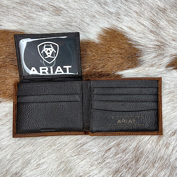 Ariat Men's Leather USA Flag Bifold Wallet