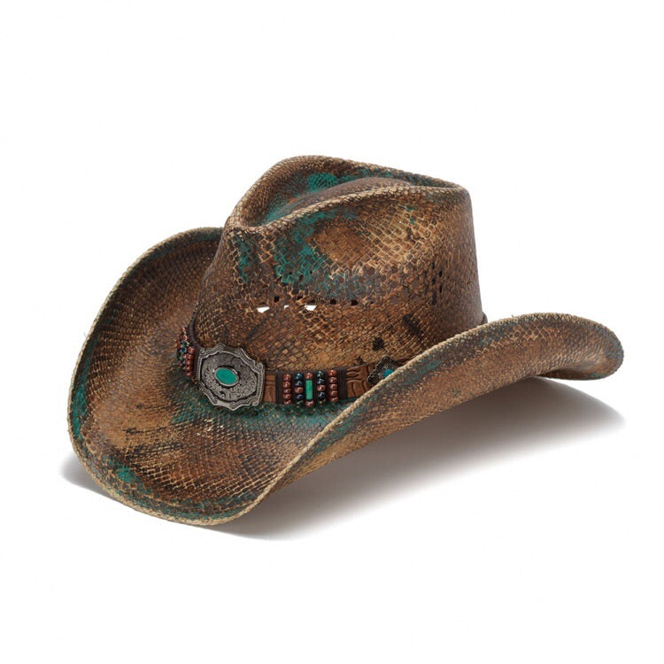 Women's Straw Cowboy Hat | Stampede | Beaded