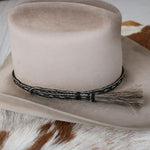 Horsehair Braided Single Tassel Hat Band - Pepper