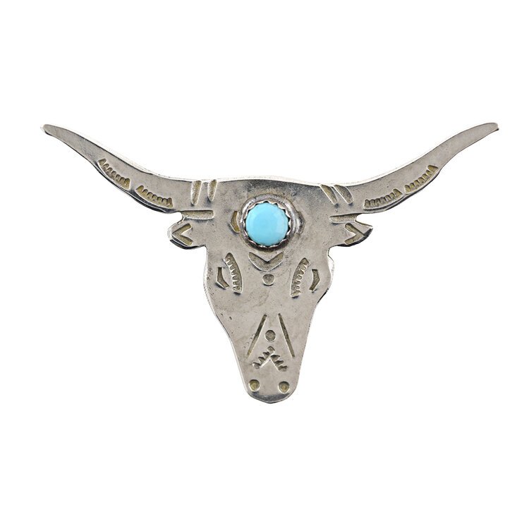 Peyote Bird Sterling Silver Longhorn Hat Pin