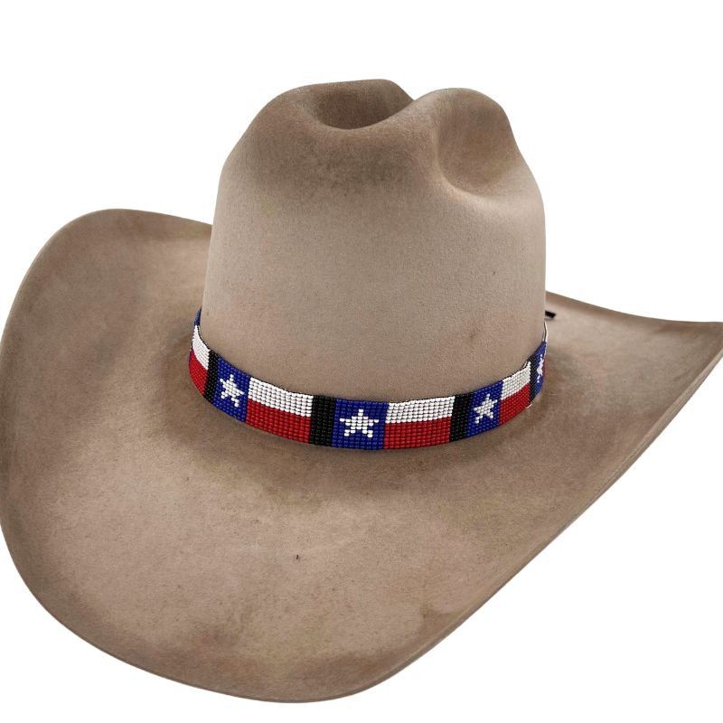 Texas Flag Beaded Hat Band