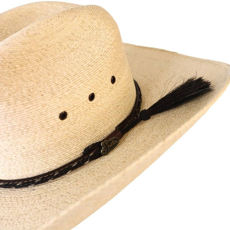 Justin Bent Rail Buckhorn Palm Leaf Cowboy Hat