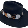 Western Feather Hat Band - Grey