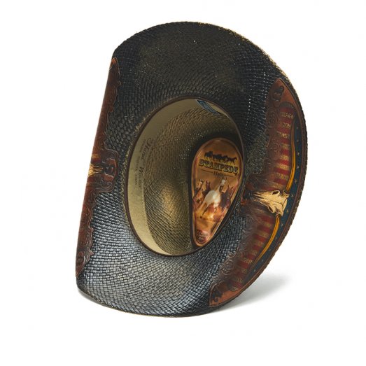 Patriotic Men's Straw Cowboy Hat | Stampede | Longhorn Skull
