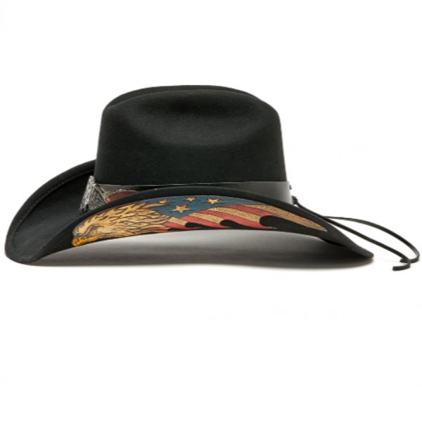 Patriotic Felt Cowboy Hat | Stampede | Eagle | Black
