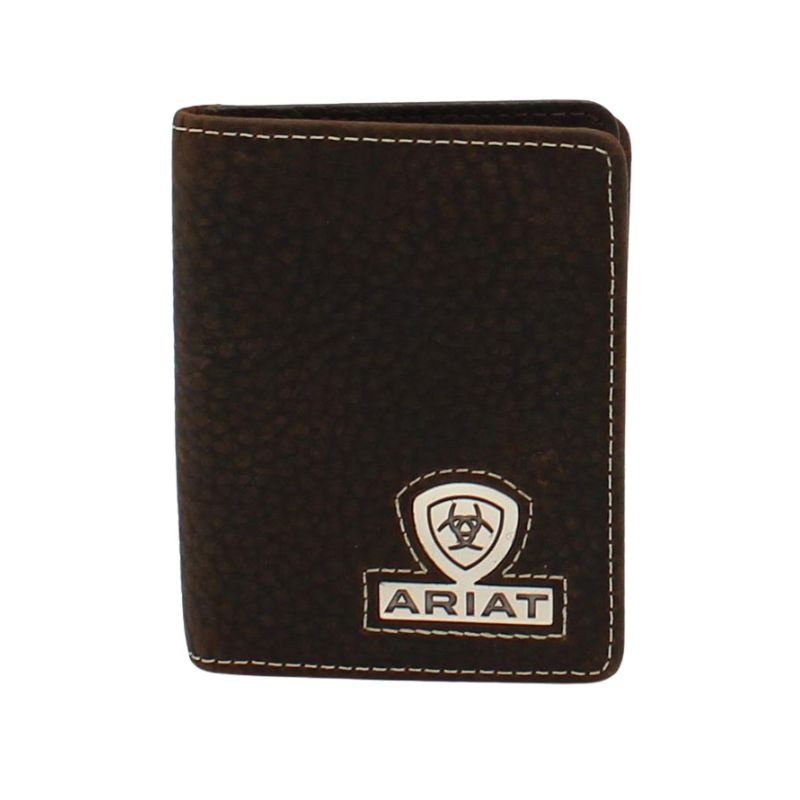 Ariat Brown Leather Bifold Logo Wallet
