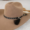 Horsehair Braided Double Tassel Hat Band - Stripe